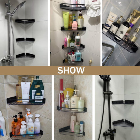 2 Pack Corner Shower Caddy, Adhesive Bathroom ShelvesAcrylic Shower Shelf Rack, No Drilling Bathroom Organizers