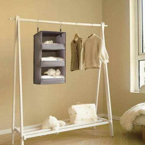 GRANNY SAYS 3-Shelf Hanging Closet Organizer, Collapsible Shelves for Closet & RV, Gray, 29 ½" H X 12" W X 12" D, 1-Pack