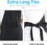 Adjustable Bib Apron - Waterproof with 2 Pockets, Neck Strap, and Extra Long Tie for Cooking Kitchen