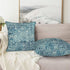 Teal Boho Pillow Covers Set of 2, 22x22 Outdoor Decorative Throw Pillows, Rustic Farmhouse Cushion Cases