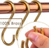 12-Pack 3.95" Brass S Hooks for Hanging - Heavy-Duty S-Shaped Hook for Coffee Cups Mug Coat Clothes Storage Hangers
