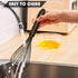 Kitchen Silicone Whisk, 11-Inch Heat Resistant Non Scratch Whisk, Metal Wire Stainless Steel Egg Bread Tool, Black