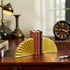 Golden Fan Book Ends Decorative Bookends for Shelves, Elegant Fan Bookends for Bookshelf Decor, Decorative Book