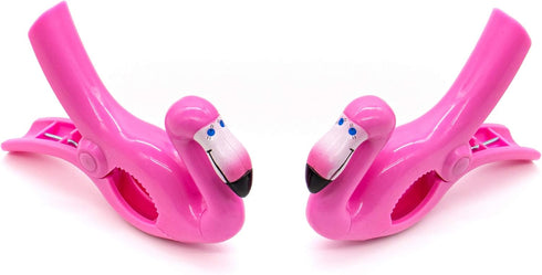 AUEAR Lovely Towel Clips, Chair Holders for Beach or Home, Portable Secure Accessories, Pink Flamingo, 4-Pack