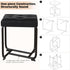 BEWISHOME Black Vanity Stool, Leather Vanity Stool, Small Stool Chair for Vanity, Square Ottoman Foot Stool, Makeup