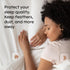 2 Pack Waterproof Pillow Protectors Standard 20x26 Inches, Smooth Zipper Premium Encasement Covers, White Liquid