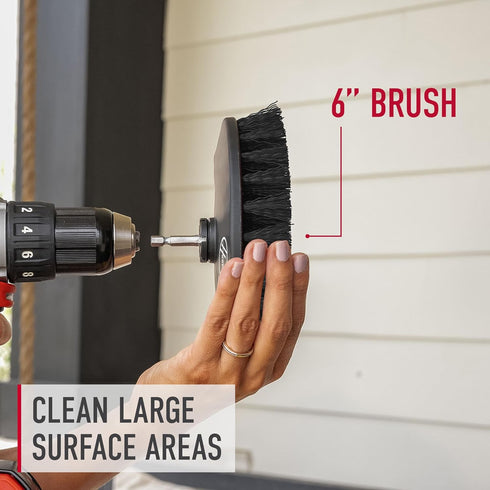 Hoover 6" Hard Bristle Cleaning Brush for Heavy-Duty Whole-Home Cleaning, Compatible with Drill and ONEPWR Cordless
