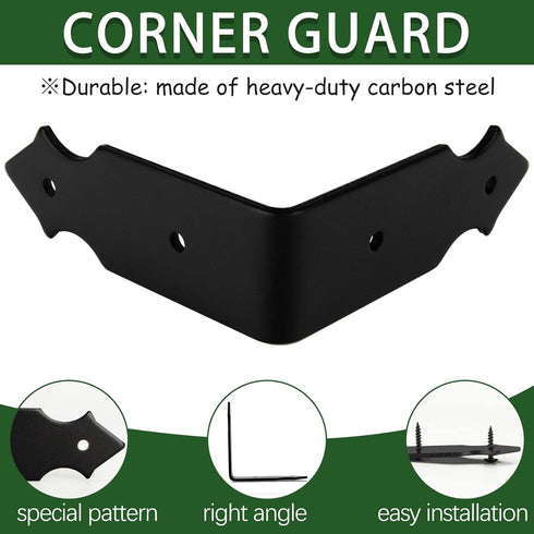 3.5" Mirror(Height:1.2") Black Metal Corner Protectors for Wood Frame Spanish Style Decorative Corner Bracket Metal
