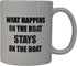 Rogue River Tactical Fishing Coffee Mug - What Happens On Boat Stays Cup Gift Idea for Men Him Dad Grandpa