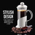 OVENTE French Press Coffee Maker 12 Ounce - 4 Level Stainless Steel Filter System, Borosilicate Glass