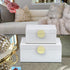 HofferRuffer Faux Leather Jewelry Boxes, Decorative Storage Accessory Organizer with Gold Hardware, Set of 2