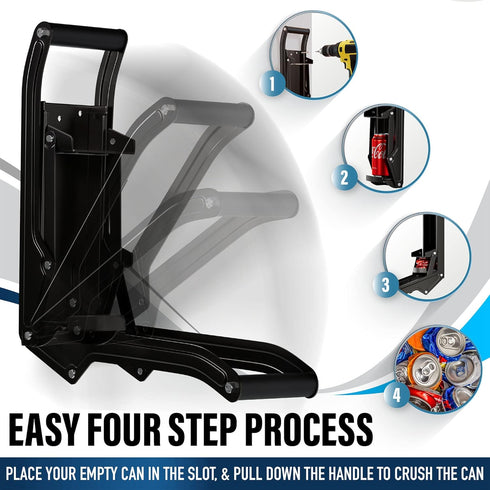 Can Crushers for Recycling, 16 oz Heavy Duty Aluminum Wall Mounted, Soda and Beer Can Smasher