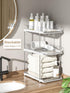 Delamu 2 Sets of 2-Tier Multi-Purpose Bathroom Under Sink Organizers and Storage, Stackable Kitchen Pantry Organization