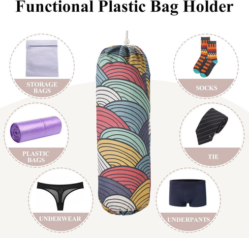 Heavy Duty Plastic Bag Holder: Wall Mount Organizer Dispenser for Grocery Bag Storage in Home Kitchen or Camper