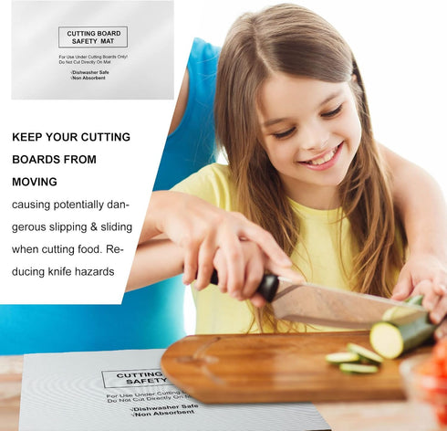 6 Pcs Non-Slip Cutting Board Mats, Non-Absorbent Safety Mat for Kitchen, 16 x 10 Inches, Dishwasher Safe