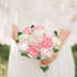 SnailGarden 12 Head Artificial Peony Flowers, 3 Colors, Silk Peony Pink with Satin Ribbon and Greeting Card