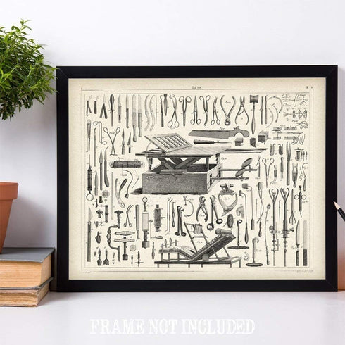 11x14 Vintage Medical Instruments - Unframed Art Print - Great Gift For Doctors and Nurses