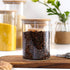 4 Pack Glass Storage Jars with Airtight Bamboo Lid - 27 OZ Kitchen Canisters for Coffee, Dry Goods, Spices