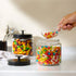 KooK Glass Kitchen Canister Set, Food & Storage Containers for Pantry, 50 oz, Black, Set of 2