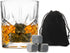 Godinger Whiskey Glass and Stones Gift Set, Includes Old Fashioned Whiskey Glasses, 6 Whiskey Rocks Chilling Stones and