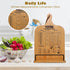 Bamboo Cookbook Stand for Kitchen Counter, Adjustable and Foldable Recipe Book Holder