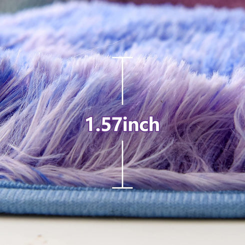 5' 8') A Nice Night Shaggy Fluffy Faux Fur Area Rug Door Mat,Tie Dye Style,Softest, Luxurious Shag Carpet Rugs