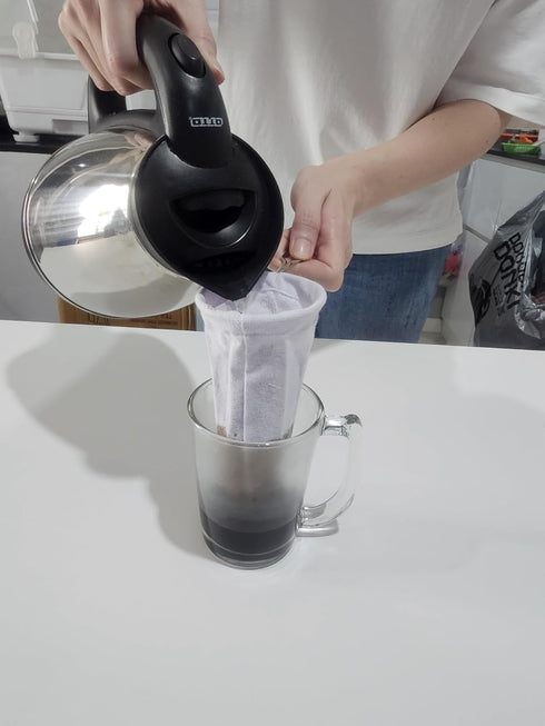 Tea/Coffee Filter, 3.0 inches, Reusable Traditional Thai Style Cloth Tea Filter Sock, Pour Over Coffee Strainer