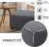 Charcoal Gray Flamingo P Stretch Ottoman Slipcover - Folding Storage Stool Protector, Soft Rectangle with Elastic