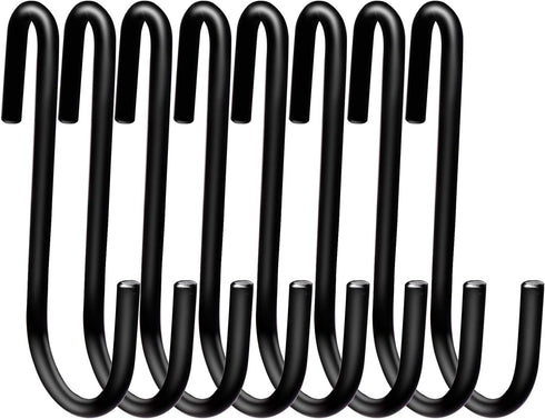 24 Pack ESFUN 3 inch Heavy Duty S Hooks, Black S Shaped Hanging Hooks for Kitchenware & More