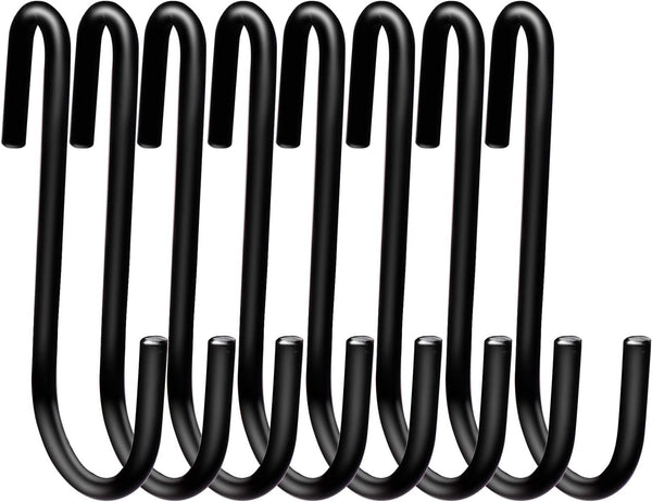 24 Pack ESFUN 3 inch Heavy Duty S Hooks, Black S Shaped Hanging Hooks for Kitchenware & More