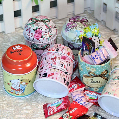 TooGet Elegant Metal Tinplate Empty Tins, Shabby Chic Mini-boxes for DIY Candles, 6-Pack