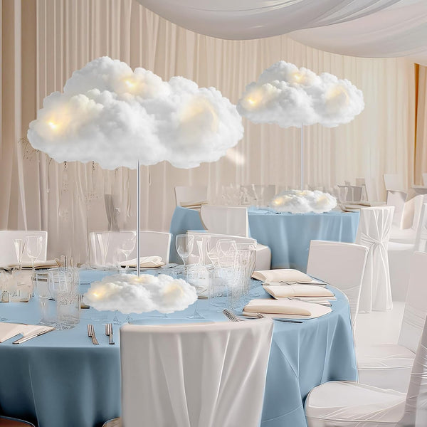 3 Set Artificial Cloud LED Light Decorations Hanging Cloud Baby Shower Table
