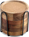 WLWNWFT Coasters for Drinks Absorbent with Holder, Acacia Wood Cork Coaster for
