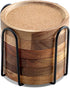WLWNWFT Coasters for Drinks Absorbent with Holder, Acacia Wood Cork Coaster for