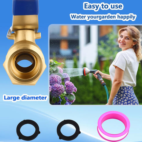 3/4" 3/4" NPT Brass Male Hose Bib, Heavy Duty Outdoor Hose Spigot/Faucet, Lead-free, With Male GHT Threads, Unlimited