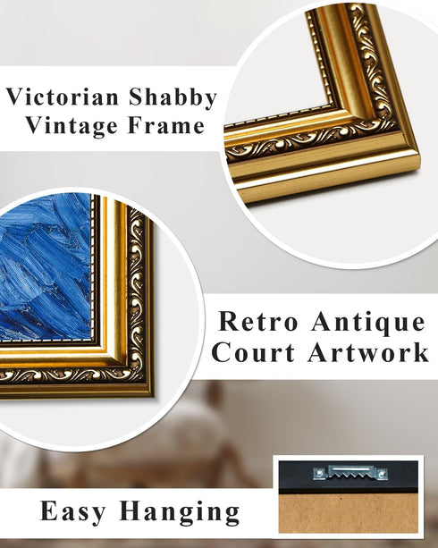11x14 inch ARPEOTCY Vintage Gold Framed Wall Art, Nursery Duck Paintings, Aesthetic Canvas Picture Prints Artwork