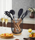 Large Utensil Holder for Kitchen Counter - Farmhouse Utensil Caddy, Spatula Holder (Metal+Bamboo-1)