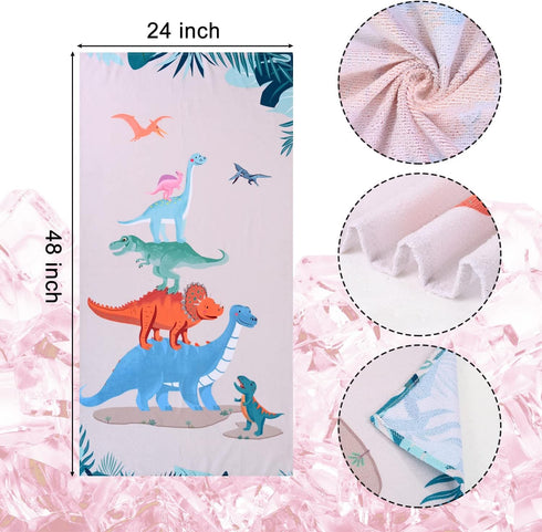 24x48, LIVILAN Small Dinosaur Beach Towel for Kids, Microfiber, Quick Dry, Sand Free, Lightweight, Thin, Perfect