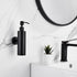 BATHSIR Matte Black Soap Dispenser, Refillable Wall Mounted Shower Soap Dispenser, Stainless Steel Clear Hand Soap Pump