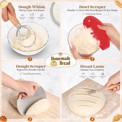 VEDALIO Sourdough Starter Kit, Sourdough Bread Baking Supplies, Sourdough Kit Home and Kitchen, Sour Dough Starter