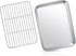 Joyfair Toaster Oven Baking Pan with Rack, 9”x 7” Stainless Steel Tray and Cooling Rack Set for Cookies, Bacon, Steaks