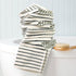 12 Pack, 13 13 Jacquotha Striped Cotton Washcloths x - Soft Wash Cloths for Bathroom, Kitchen, Gym, Face, Black