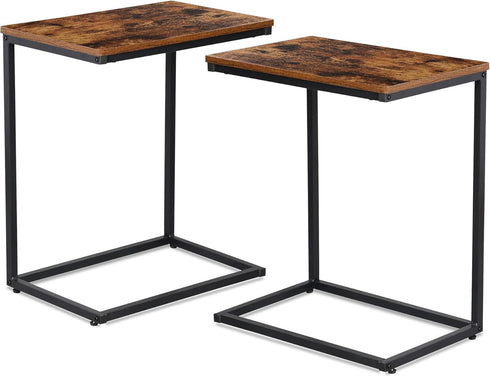 SUPER DEAL C Shaped Side Table Set of 2, Small End Tables