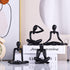 XMGZQ Black Thinker Figurines,Abstract Bookshelf Figures,Knick Knacks Home Decor,Plastic Thinker Statue Kit,Black