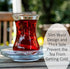 ums Turkish Tea Glass Set, Slim Waist Design, 12 Pieces for 6 People, Includes Glasses & Saucers