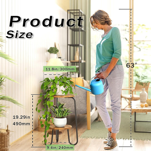 2 19.6" REFGY Tier Wood Plant Stand Indoor, Small Round Flower Pot Stand, Tall Single Plant Holder for Living Room