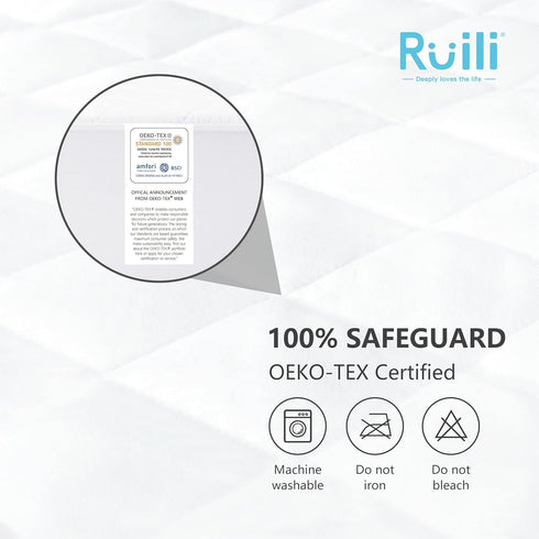 King Size Quilted Fitted Mattress Pad, Waterproof Soft Protector, Deep Pocket