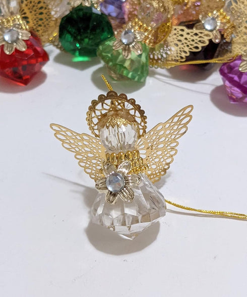 Angel Ornaments for Christmas Tree, Hanging Ornaments, Clear - Pack of 12
