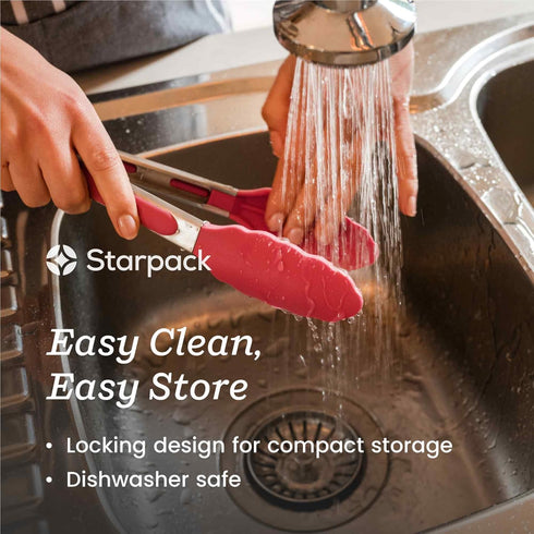 Starpack 'Get a Grip' Silicone Kitchen Tongs, 2 Pcs, BBQ Tongs for Grill, Heat Resistant to 600°F