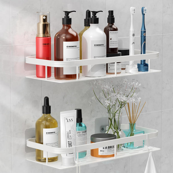 lanlord Wall Mounted Shower Caddy Shelf Organizer Rack,2 Pack No Drilling Adhesive